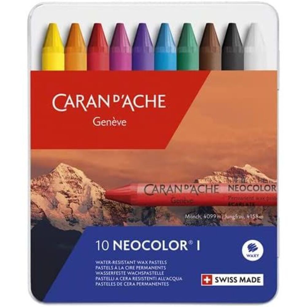 Caran DAche Neocolor I Water-Resistant Wax Pastels - 10 colors